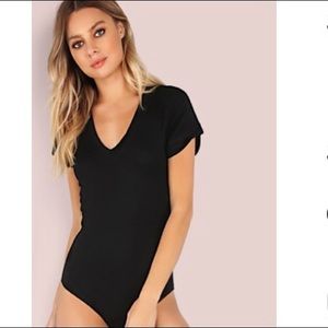V neck bodysuit